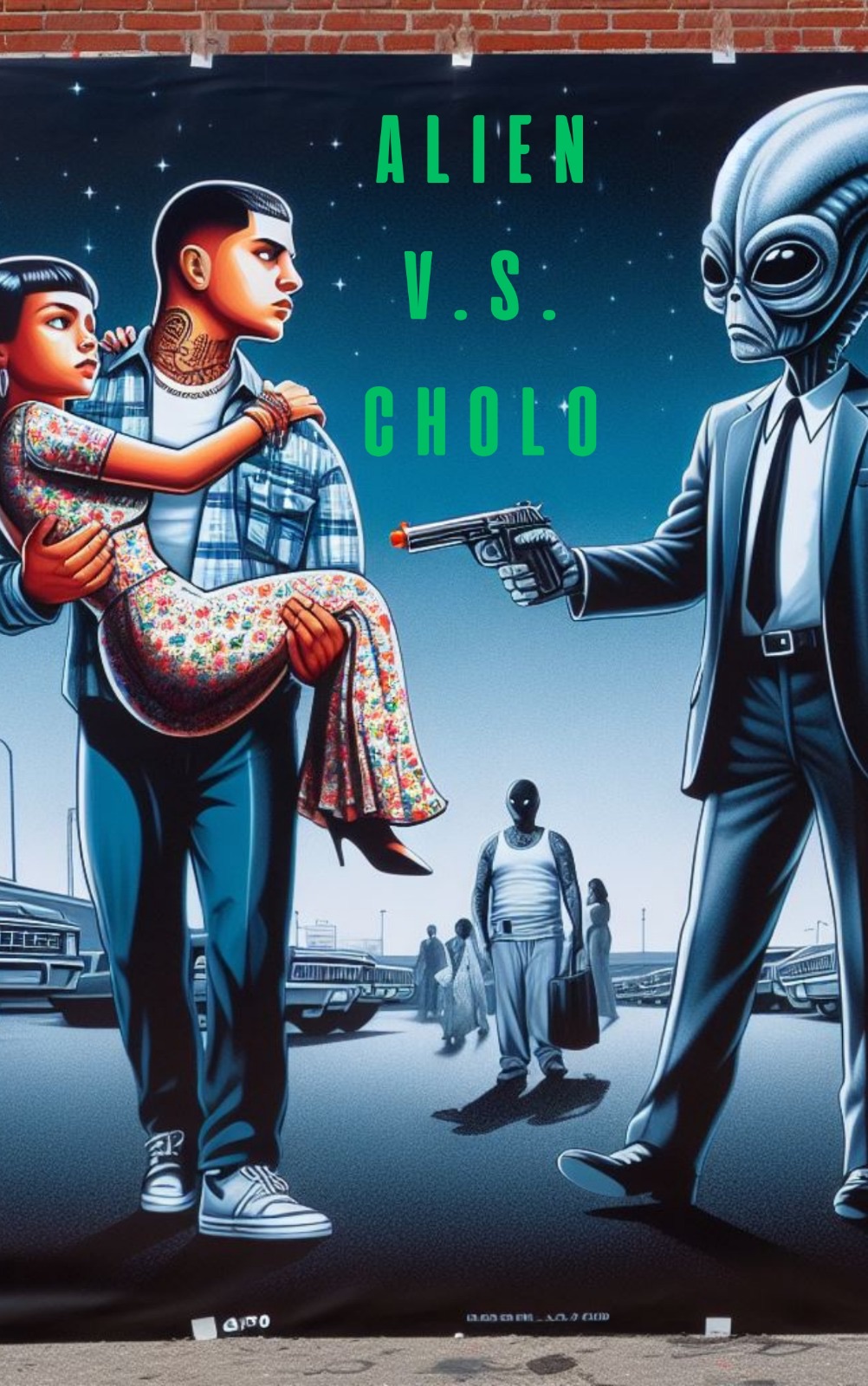 Cartel de Alien vs Cholo